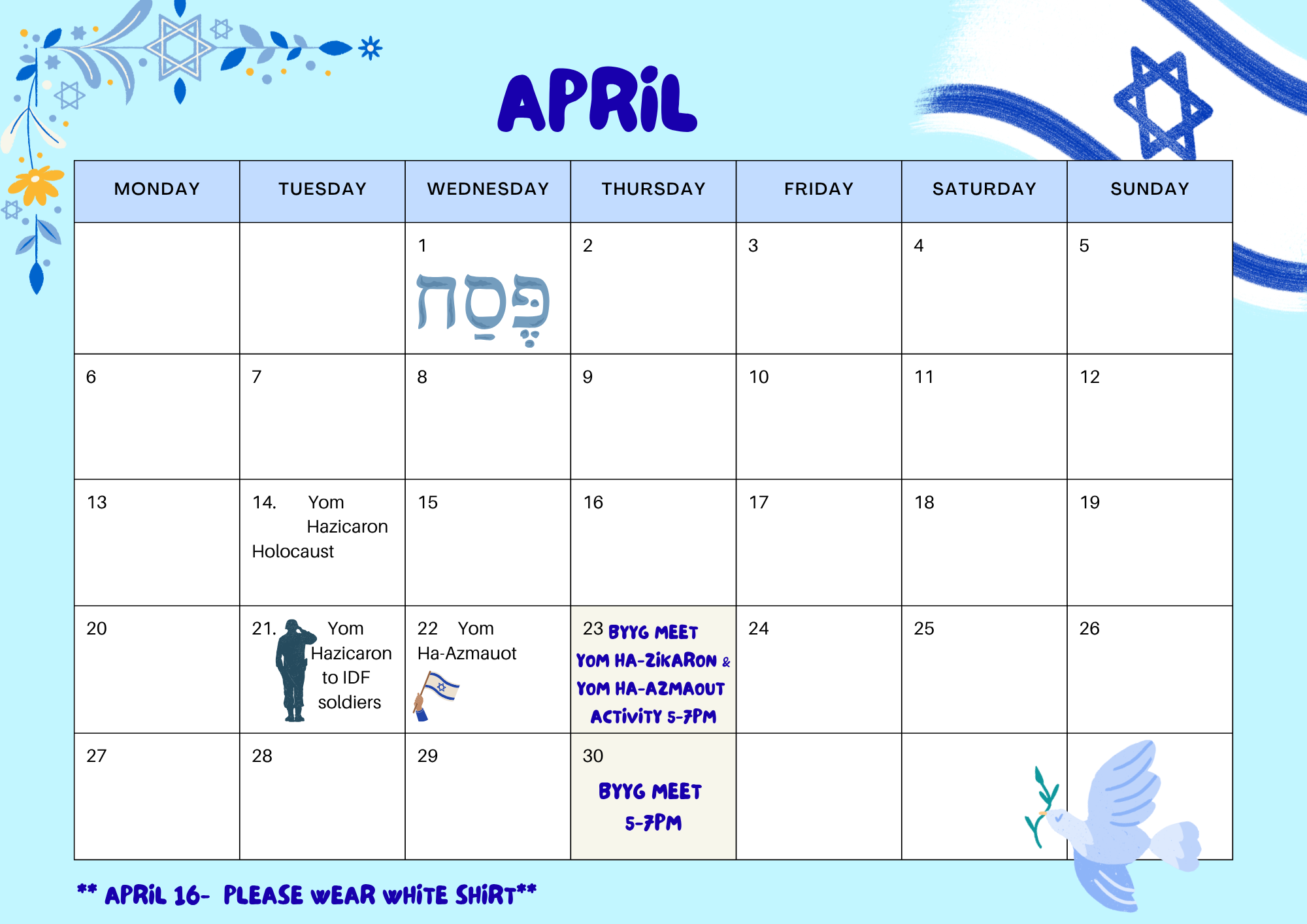 April Calendar